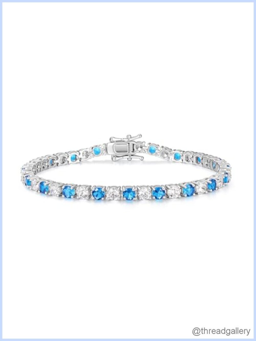 Sterling Silver White Gold Plated Tennis Bracelet 7.2 Inch 4mm Fine Jewelry